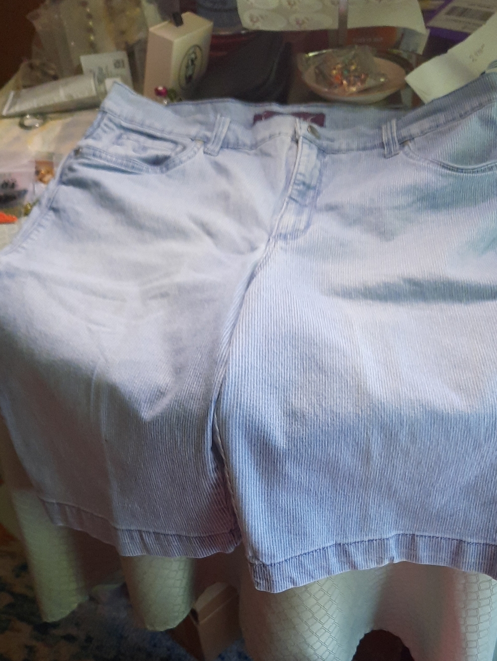 Gloria Vanderbilt Light Blue Corduroy Bermuda Shorts